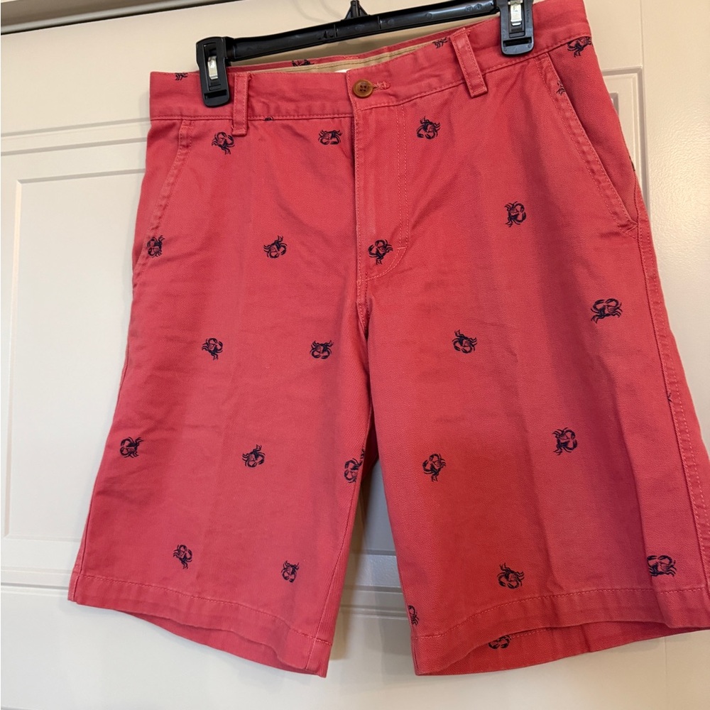 IZOD Saltwater - Men's Dark Pink Crab Embroidered Shorts - 30” waist